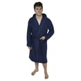thumbnail image 3 of Mens 100% Terry Cotton Toweling Bathrobe Dressing Robe Hooded Navy XXL, 3 of 8