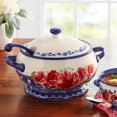thumbnail image 7 of The Pioneer Woman Frontier Rose Cobalt Ceramic 3.17-Quart Soup Tureen with Ladle, 7 of 7