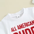 thumbnail image 5 of Bagilaanoe 4th of July Clothes for Toddler Baby Boys Short Sleeve Letter Print T-Shirts Tops + Star Shorts 6M 12M 18M 24M 3T Kids Independence Day Clothes 2pcs Short Pants Set, 5 of 9