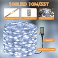 thumbnail image 3 of Fairy Lights Plug in with Remote, 33FT 100 LED Outdoor Waterproof String Lights with Timer and 8 Modes, for Indoor Bedroom Patio Garden Wedding Decor, Cool White, 3 of 8