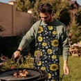 thumbnail image 4 of Black White Bee Heart Sunflower Pattern Apron-Garden Aprons for Women with Pockets-Cotton Linen Waterproof Kitchen Cooking Gardening Aprons Adjustable for Kitchen,Cooking,BBQ and Salon 33x27 Inch, 4 of 7