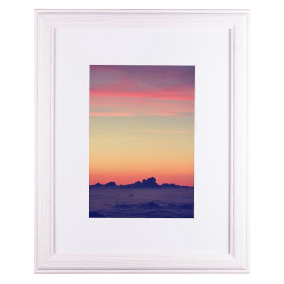 Craig Frames Wiltshire 236, Simple White Hardwood Picture Frame with Single White Mat - Displays a 18 x 24 Inch Print with the Mat or 22 x 28 Inch without the Mat