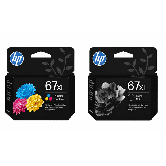 HP 67XL Black High-Yield Ink and High Yield Tri-Color Cartridge | Works with DeskJet 1255, 2700, 4100, Envy 6000, 6400 Series (Sold without Manufacturer Warranty)