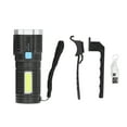 thumbnail image 1 of Linterna recargable con carga USB, luz LED COB, luz lateral, batería de 800mAh, 4 modos, linterna LED ampliamente utilizada, 1 of 5