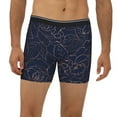 thumbnail image 2 of Picia Navy Dark Blue Pattern Men's Athletic Long Leg Briefs , Performance Stretch Underwear，Moisture-Wicking, 2 of 7