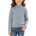 thumbnail image 2 of Boys Girls Cotton T Shirts Kids Crewneck Tops Comfort Long Sleeve Basic Tees Light Blue 4-5 Years, 2 of 7
