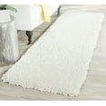 thumbnail image 3 of SAFAVIEH Popcorn Solid Polyester Shag Runner Rug, Ivory, 2'3" x 7', 3 of 6