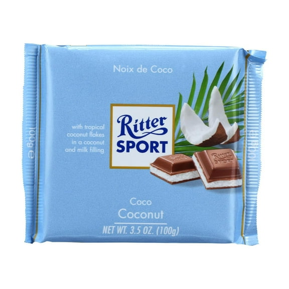 Ritter Sportchocolate Coconut Bar, 3.5 oz