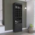 thumbnail image 6 of Depot E-Shop Athens Kava Bar Cabinet, 16 Built-in Wine Rack, Two Door Cabinet, Two Shelves, Black, 6 of 6