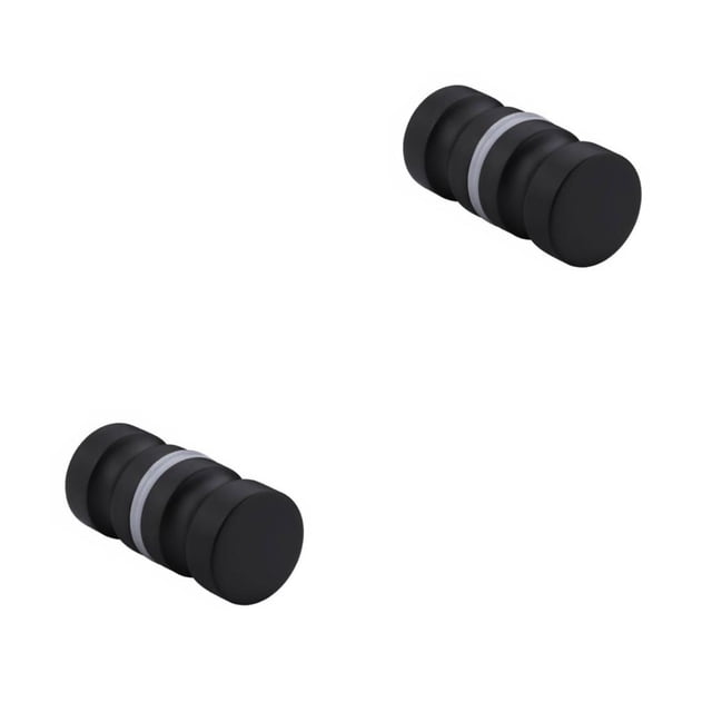 Advancent aleación de aluminio back-to-back perilla de la puerta de un solo vidrio empuje la manija de la ducha gabinete herrajes para muebles L/Negro 2piezas