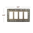 thumbnail image 2 of SleekLighting | Wall plates Decorative Brushed Satin Pewter | Electric Outlet and Switch Covers| Style: 4 Gang Decorator (1 Pack), 2 of 7