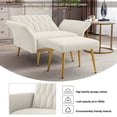 thumbnail image 6 of TTGIEET Velvet Accent Chair with Ottoman, Modern Upholstered Tufted Armchair, Comfy Single Sofa Chair Side Chair with Golden Metal Legs& Adjustable Arms for Living Reading Room Bedroom Office (Cream), 6 of 8