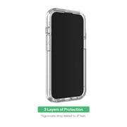 onn Rugged Phone Case with Holster for iPhone 15 Plus / iPhone 14 Plus - Clear