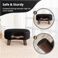 thumbnail image 3 of Dycanpo Velvet Compact Footstool with Padded Seat,Wooden Legs-Multipurpose Step Stool for Sofa & Living Room，Black, 3 of 9