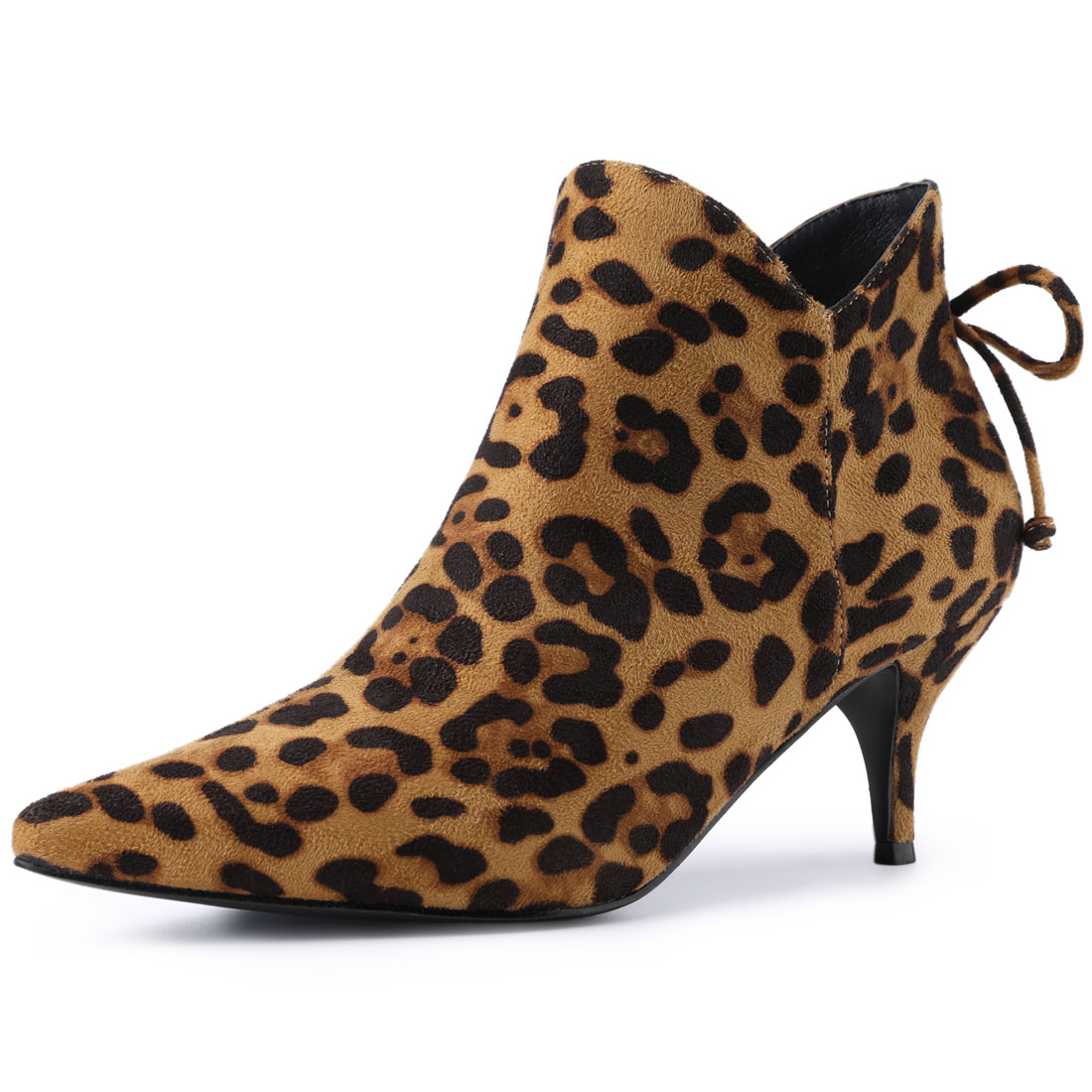 kitten heel leopard boots
