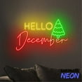thumbnail image 5 of Handmadetneonsign Hello December Neon Sign, Christmas Wall Art, Hello Winter Led Sign, Christmas Gift Light Sign Decor 82307, 5 of 5