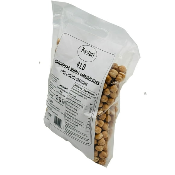 Kasturi Chickpeas Whole Premium Garbanzo Beans Kabuli Chana, 4 lbs /1.81 Kg /64 Oz)