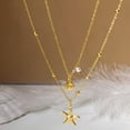 thumbnail image 7 of DESIGNICE Shell Necklace for Women,14K Gold Plated Layered Starfish Conch Seashell Pearl Pendant Charm Necklace Stack Waterproof Dainty Beach Jewelry for Summer Vacation, 7 of 7