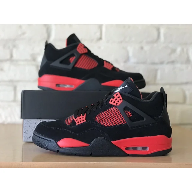 Ni - ke Ni - ke Air Jordan 4 Retro Red Thunder Men's Size 11 NEW Crimson Black CT8527-016
