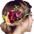 thumbnail image 2 of XASZHN Flower Metal Hair Combs Slide Clips Floral Bows Barrettes Set Purple_004 One Size, 2 of 6