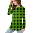 thumbnail image 6 of Ltctricy Girls' Tunic Tops Long Sleeve Crew Neck Curved Hem Plaid T-Shirts Soft Casual Tee Blouses for Children 3-12 Y(Green,7-8 Years), 6 of 6