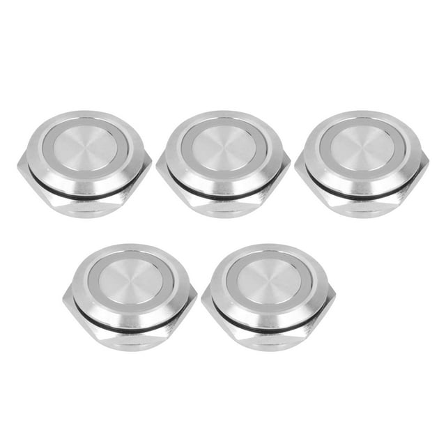 Wchiuoe Push Button Switch,5Pcs Momentary Push Button Switch Metal Auto Reset Ultra Thin Waterproof with LED 22mm,Momentary Push Button Switch
