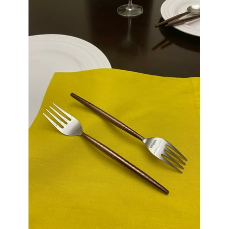 

6pc Brown Stainless Steel Flatware Set Salad Forks