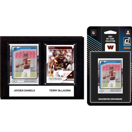 Washington Commanders 6 x 8 Player Plaque & 2024 Team Trading Card Set
