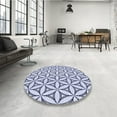 thumbnail image 3 of Ahgly Company Indoor Round Patterned Lavender Blue Area Rugs, 3' Round, 3 of 6