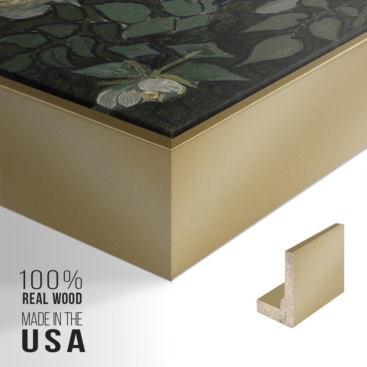 Vintage Botanical Print-LXXXV By Wexford Home Framed in Gold Wood Gallery Wrapped Canvas 17 in. x 25 in.