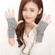 thumbnail image 5 of 2 pares de guantes de invierno cálidos de punto sin dedos para mujer, calentadores de brazos con orificios para los pulgares y tejidos a mano, 5 of 5