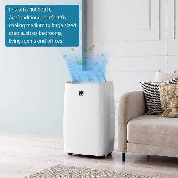 Kojooin 12000 BTU Portable AC Unit, 3-in-1 Air Conditioner with Remote and 24H Timer for Home or Office Cooling