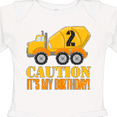 thumbnail image 4 of Inktastic 2nd birthday construction truck, cement mixer - 2 years old Boys or Girls Long Sleeve Baby Bodysuit, 4 of 5