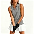 thumbnail image 2 of Aezemi Women's Sleeveless Sports Shirt, V Neck Collared Tennis Golf Tank Tops, Workout Running Summer Shirts for Women, 2 of 9