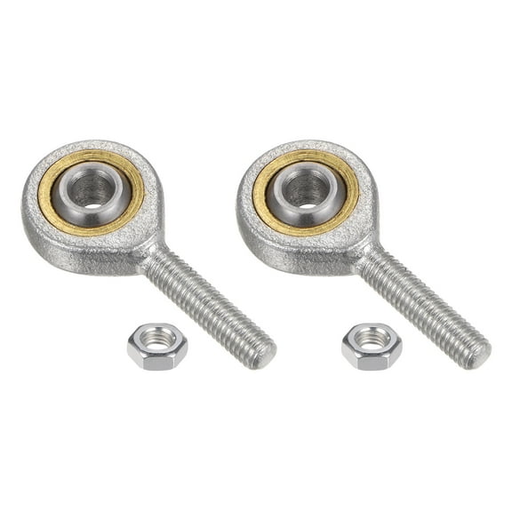 2 Packs SA5T/K 5mm Bore Rod End Bearing M5x0.8 Male Right Hand Thread, Self-Lubricating Rod End with Jam Nuts