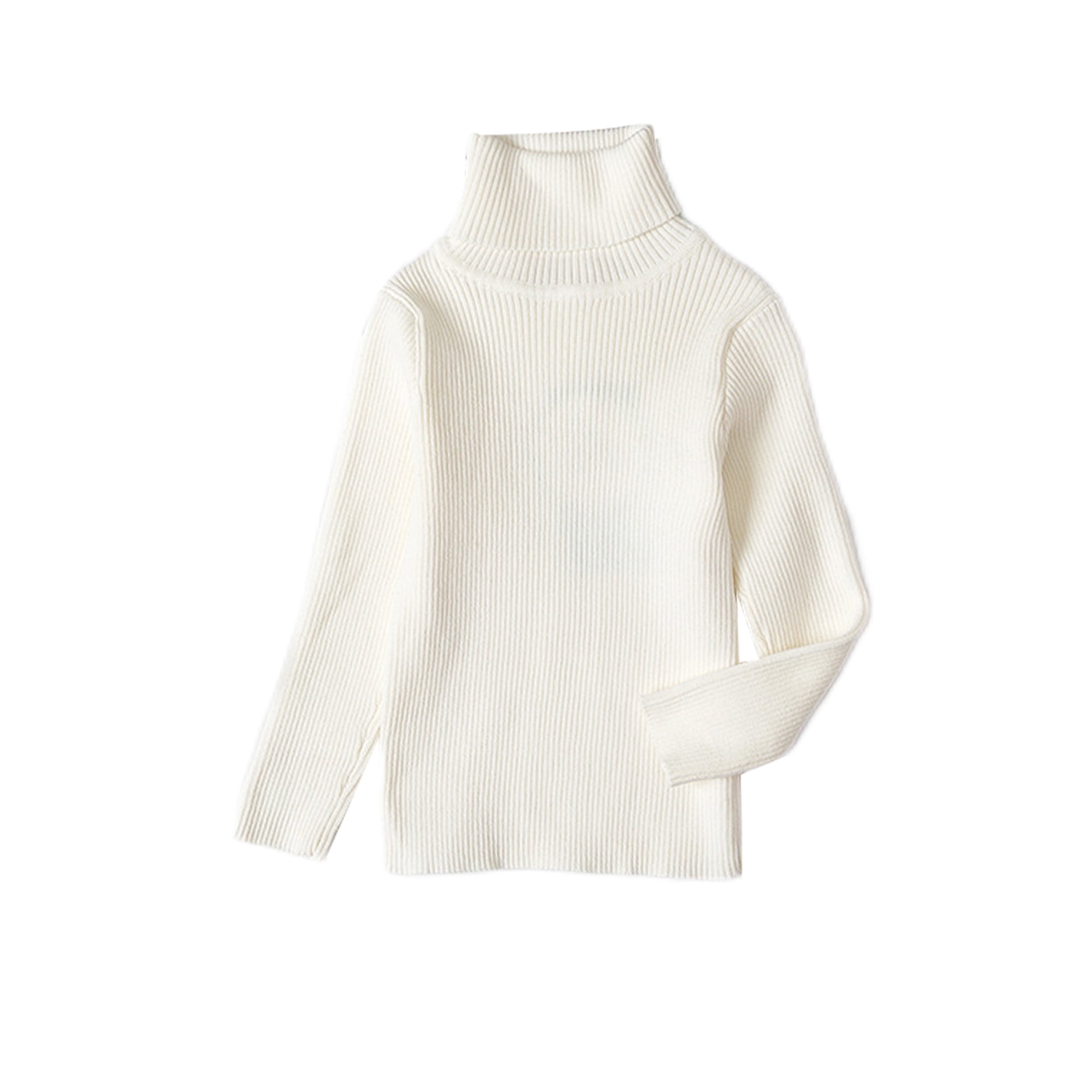 MAWCLOS Kids Knit Sweaters Long Sleeve Jumper Top High Neck Sweater Loose Winter Warm Solid Color Pullover White 18 24m 90cm Walmart