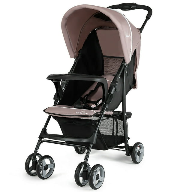 Costway Foldable Lightweight Baby Stroller Travel Pushchair 0-36 Months Age Group 13 lbs Coffee