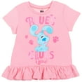 thumbnail image 2 of Blue's Clues Little Girls Peplum T-Shirt and French TerryShorts Outfit Set Infant to Little Kid, 2 of 5
