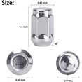 thumbnail image 6 of 10L0L Golf Cart Wheel Lug Nuts for EZGO & Club Car, 1/2"-20 Size, 16 Pack, Chrome, 6 of 8