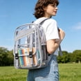 thumbnail image 5 of MMJ Transparent Jelly Backpack PVC Clear Cartoon Bag Lightweight Large Capacity for Travel 12.20x16.93x5.91in, 5 of 6