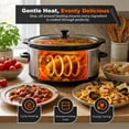thumbnail image 2 of Bluebow 6QT Slow Cooker, 3 Heat Settings with Auto Keep Warm, Stoneware Crock Non-Stick Removable Pot, Stainless Steel, 2 of 7