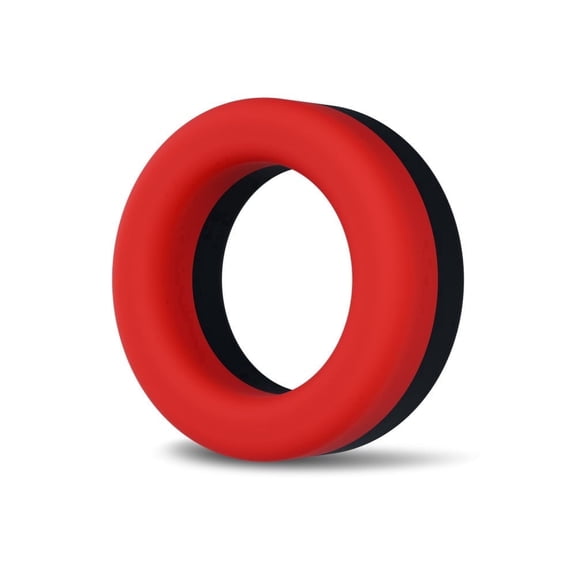 Eden Thick Silicone Ring, Red & Black