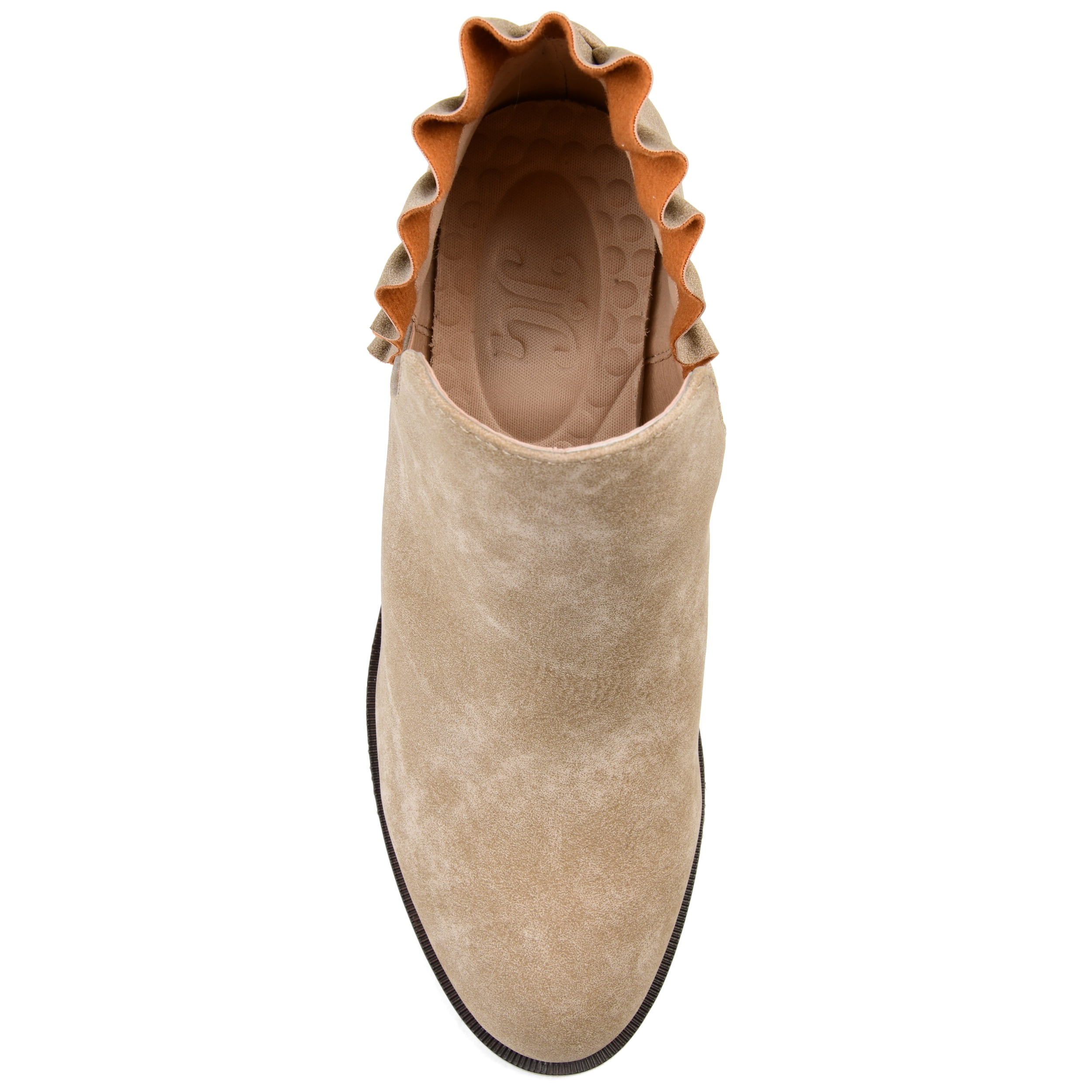 Journee Womens Lennie Slip On Stacked Heel Booties