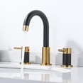 thumbnail image 6 of Wowow 8 in. Widespread 2-Handle High-Arc Spout Bathroom Sink Faucet with Pop-Up Drain in Black and Gold, 6 of 8