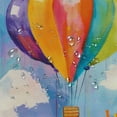 thumbnail image 5 of Orinice Balloons Bathroom Decor Set Colorful Luxurious Graphic Print Polyester Fabric Fashion Bathroom Decor Sets with Hooks Washable Shower Curtain Home Bathtubs Bathroom Curtain Decoration, 5 of 7