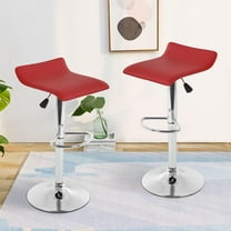 Dkelincs Adjustable Modern Bar Stools Set of 2 Armless Hydraulic Counter Height Swivel Stool for Kitchen (Red)