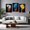 thumbnail image 4 of Hieng 3 Panels Abstract Black Woman Wall Art Modern American African Canvas Prints Painting for Living Room Bedroom Office - 12"x16"x3pcs, 4 of 5