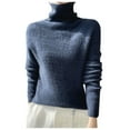 thumbnail image 1 of Chandail Col Roulé pour Femmes Hiver Tricoté Ajusté Col Montant Doux Chaud Confortable Décontracté Élégant Confortable, 1 of 5