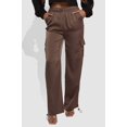 thumbnail image 3 of Soft Satin Bungee Cargo Sweatpants - Dark Taupe, 3 of 10