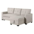 thumbnail image 4 of Devion Furniture Linen Blend Reversible Sleeper Sectional Sofa with back cushions, Beige, 4 of 9